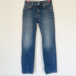 7 for All Mankind Standard Fit Straight Leg Mid-Rise Denim Jeans Size 14